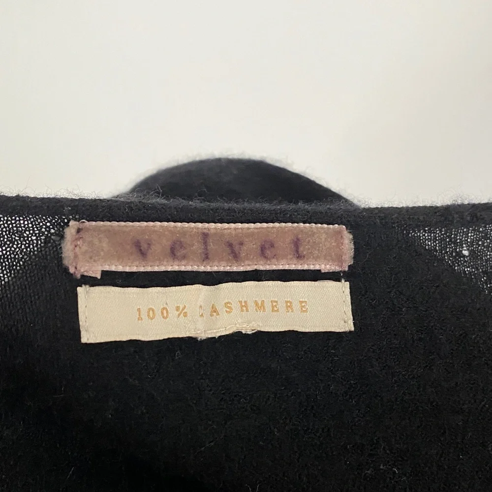 Black Open Front 100% Cashmere Cardigan - Picture 1 of 5